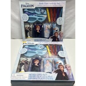 Lot Of 2 NEW Disney Frozen Bath Time 12 Piece Color and Paint Activity Set